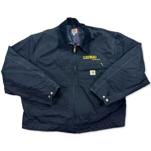 Carhartt J001 BLK Jacket Men's 2XL Black  Detroit Duck Canvas Blanket Lined Work